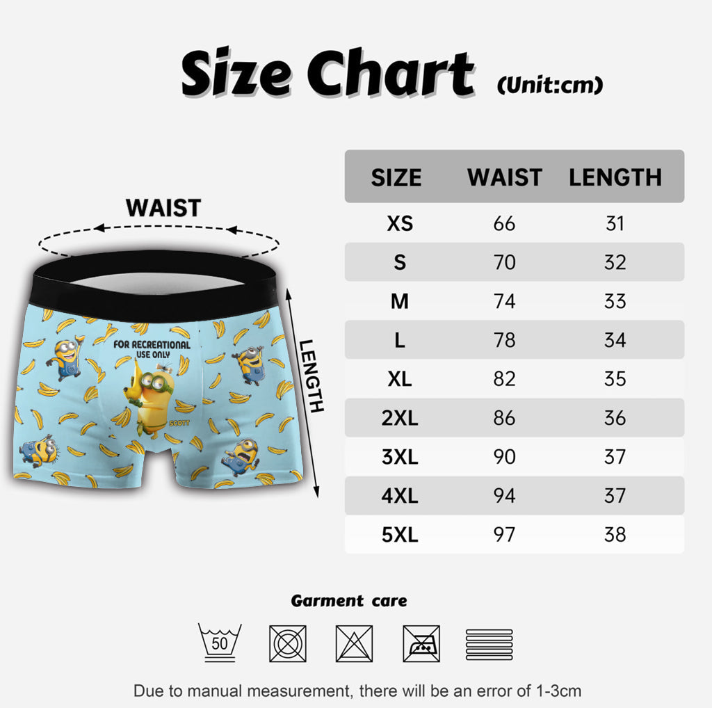 Personalized Men's Boxer Briefs with Fun Minion Design for Recreational Use Men Boxer Briefs GradoCreations