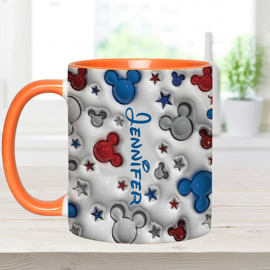 Personalized Mickey Mouse Accent Mug Custom Name Star Design Gift Accent Mug GradoCreations