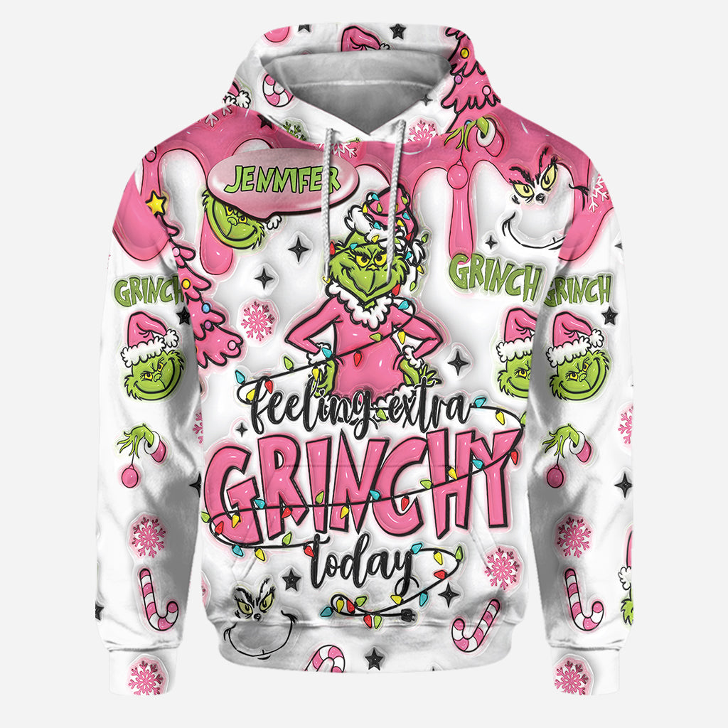 Personalized Grinchy Hoodie and Leggings Set for Christmas Gift Hoodie & Leggings GradoCreations