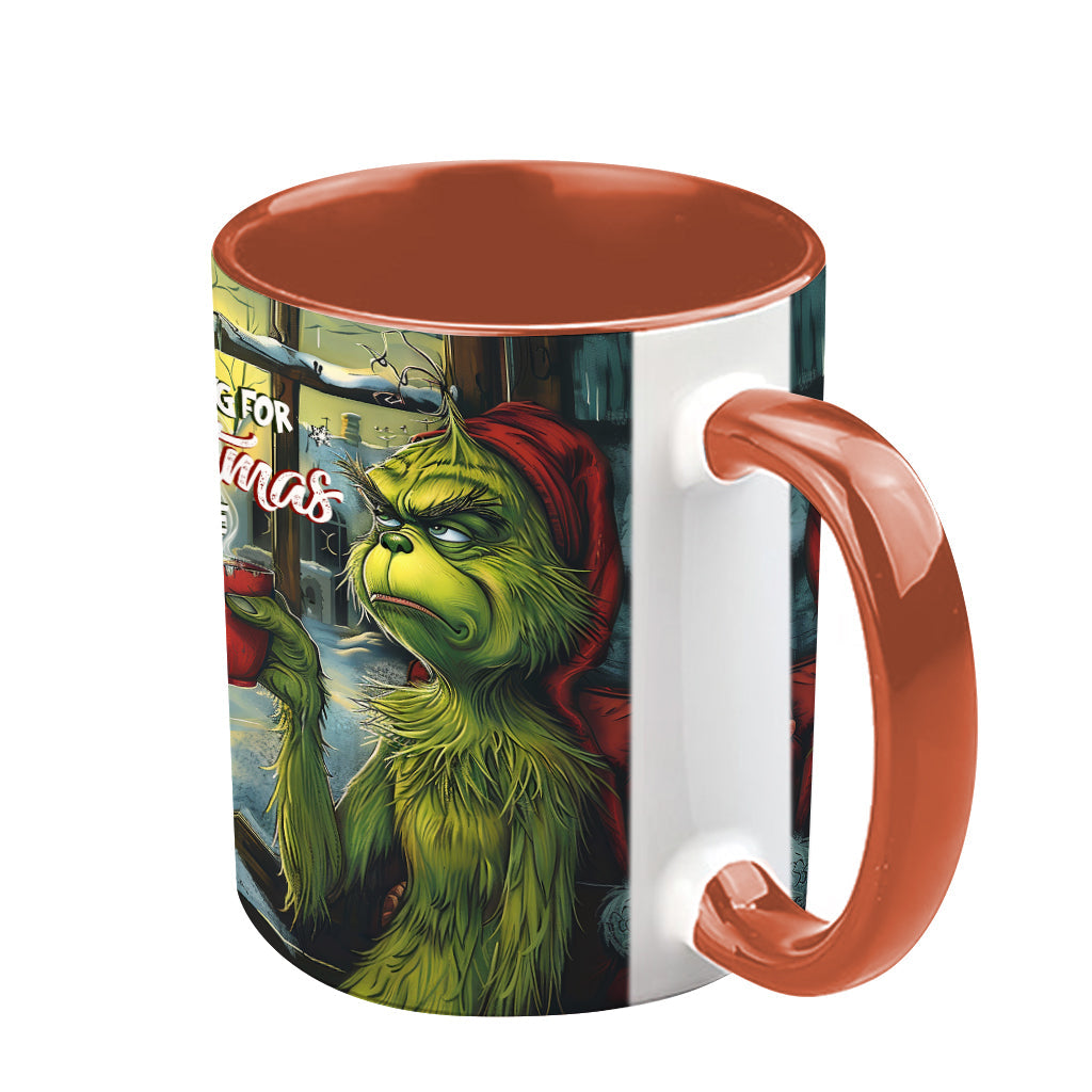 Personalized Grinch Accent Mug Custom Name Christmas Gift Accent Mug GradoCreations