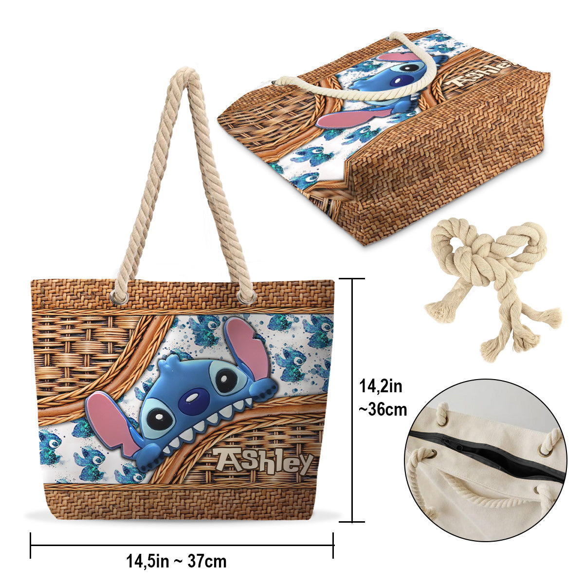 Personalized Canvas Beach Bag with Custom Design for Beach Day Beach Bag GradoCreations