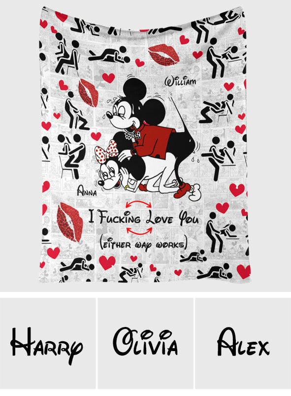 Personalized Funny Couple Blanket Custom Names Romantic Gift Blanket GradoCreations