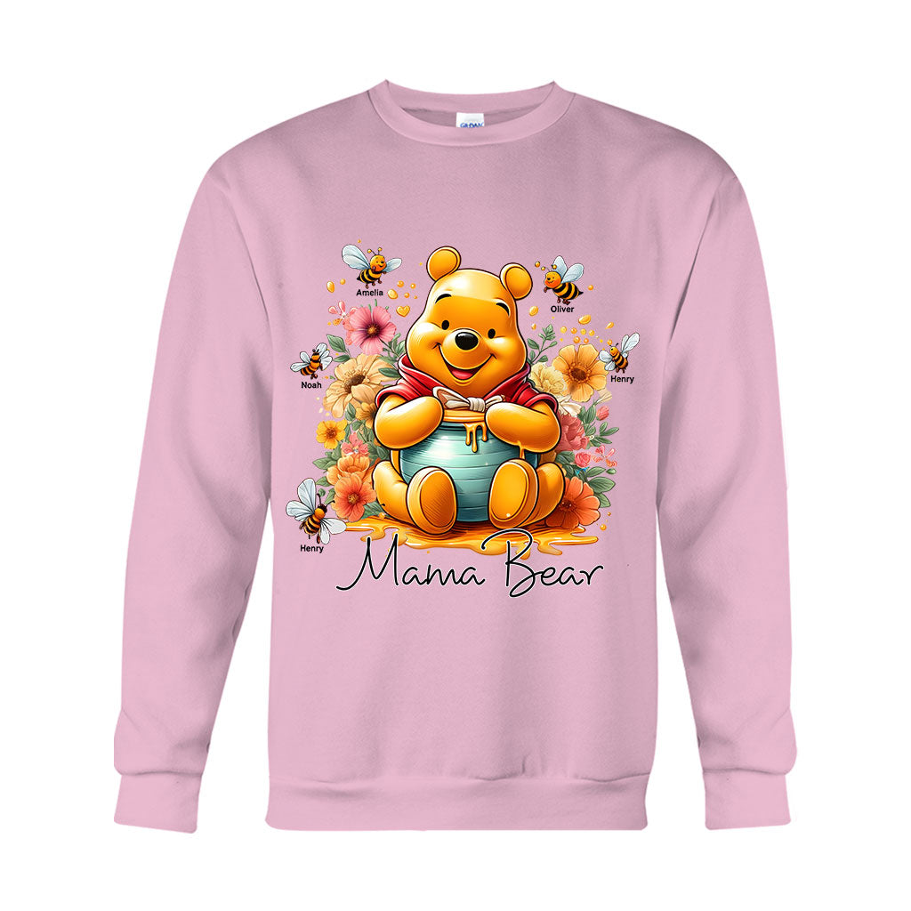 Personalized Mama Bear T-Shirt & Hoodie with Floral Design for Mom T-shirt & Hoodie GradoCreations