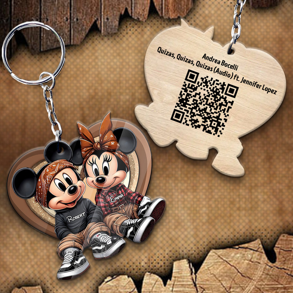 Personalized QR Code Keychain for Couples - Unique Gift Keychain GradoCreations