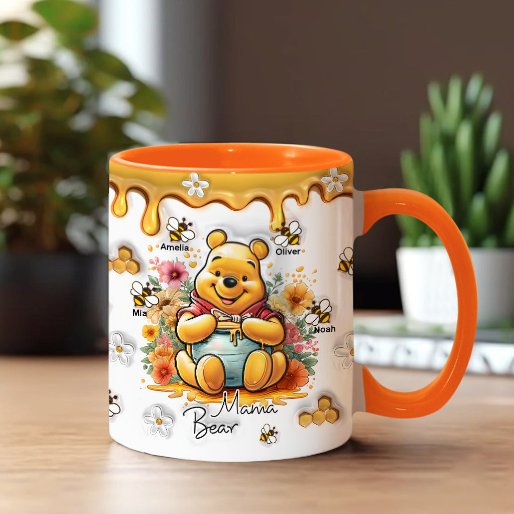 Personalized Mama Bear Accent Mug Custom Name Gift for Mom Accent Mug GradoCreations
