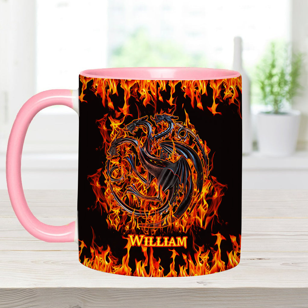 Personalized Fire & Blood Game Accent Mug Custom Name Gift Accent Mug GradoCreations