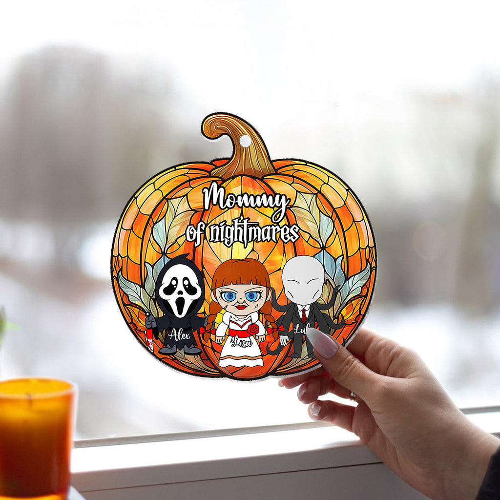 Personalized Pumpkin Suncatcher Ornament for Mom | Unique Home Decor Window Hanging Suncatcher Ornament GradoCreations