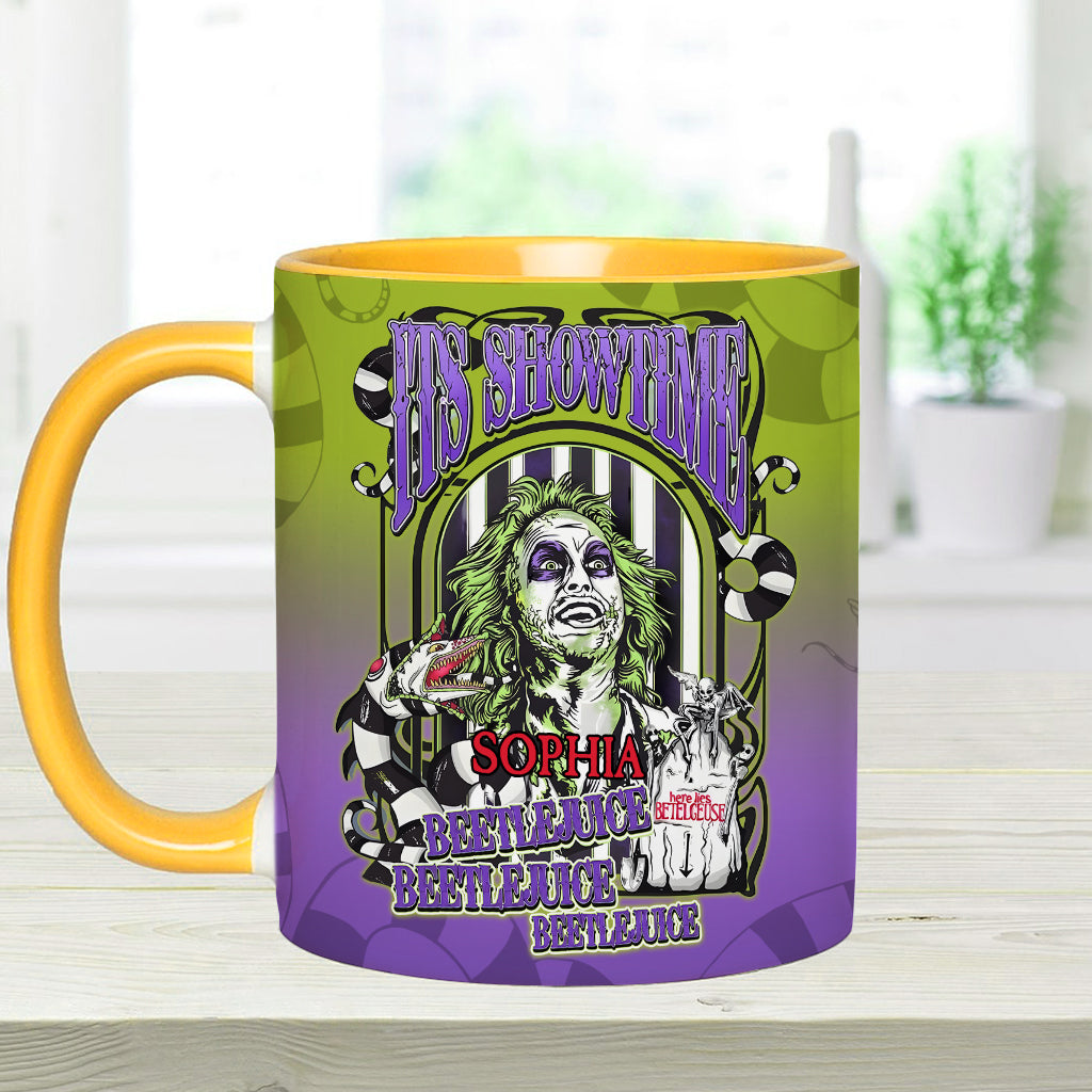 Personalized Beetlejuice Accent Mug Custom Name Halloween Gift Accent Mug GradoCreations