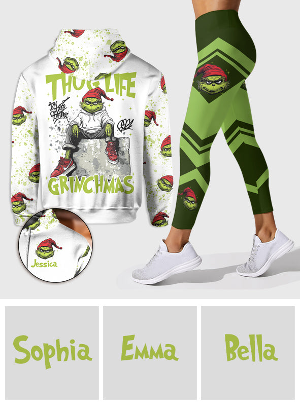 Personalized Grinch Hoodie & Leggings Set Custom Name Gift for Christmas Hoodie & Leggings GradoCreations