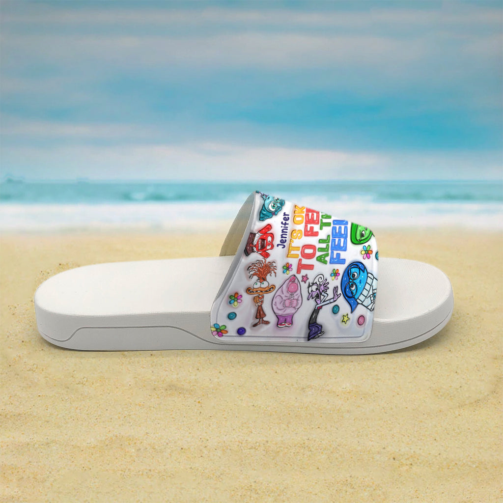 Personalized Slide Sandals Custom Name Gift for Mom Birthday Slide Sandals GradoCreations