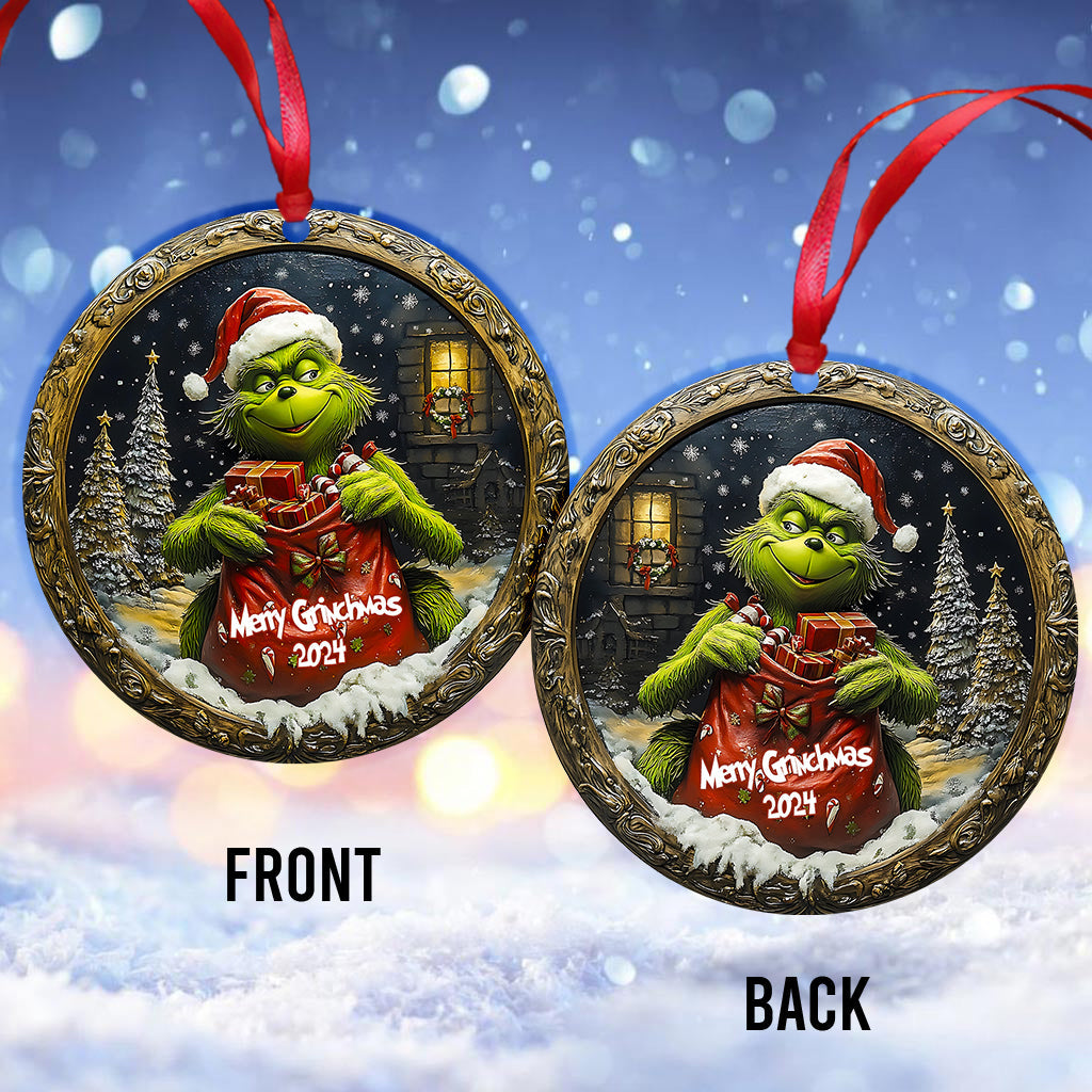 Personalized Grinch Christmas Ornament Custom Name Gift Ornament GradoCreations