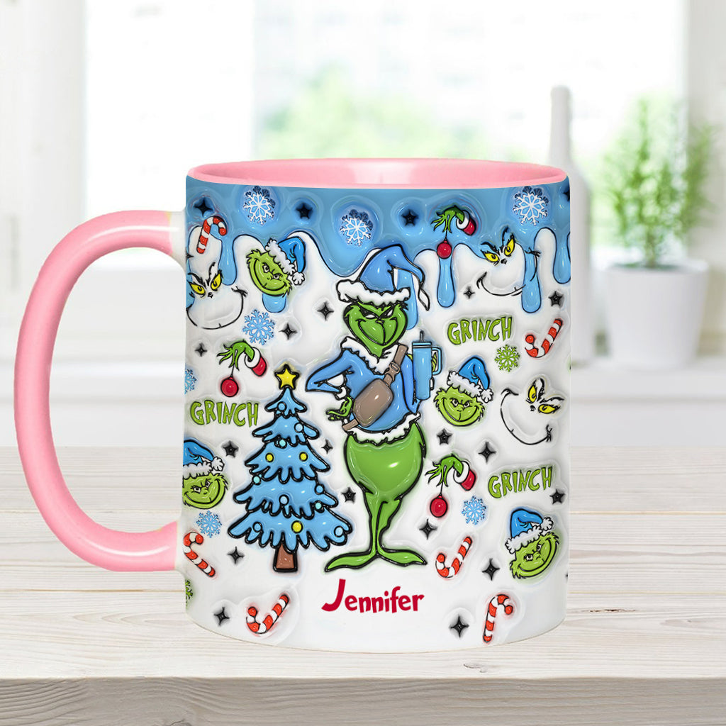 Personalized Grinch Accent Mug Custom Name Christmas Gift Accent Mug GradoCreations