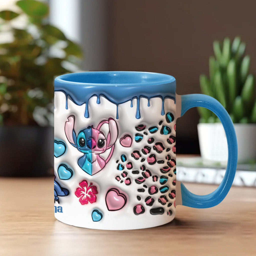 Personalized Ohana Accent Mug Custom Name Gift for Couples Accent Mug GradoCreations
