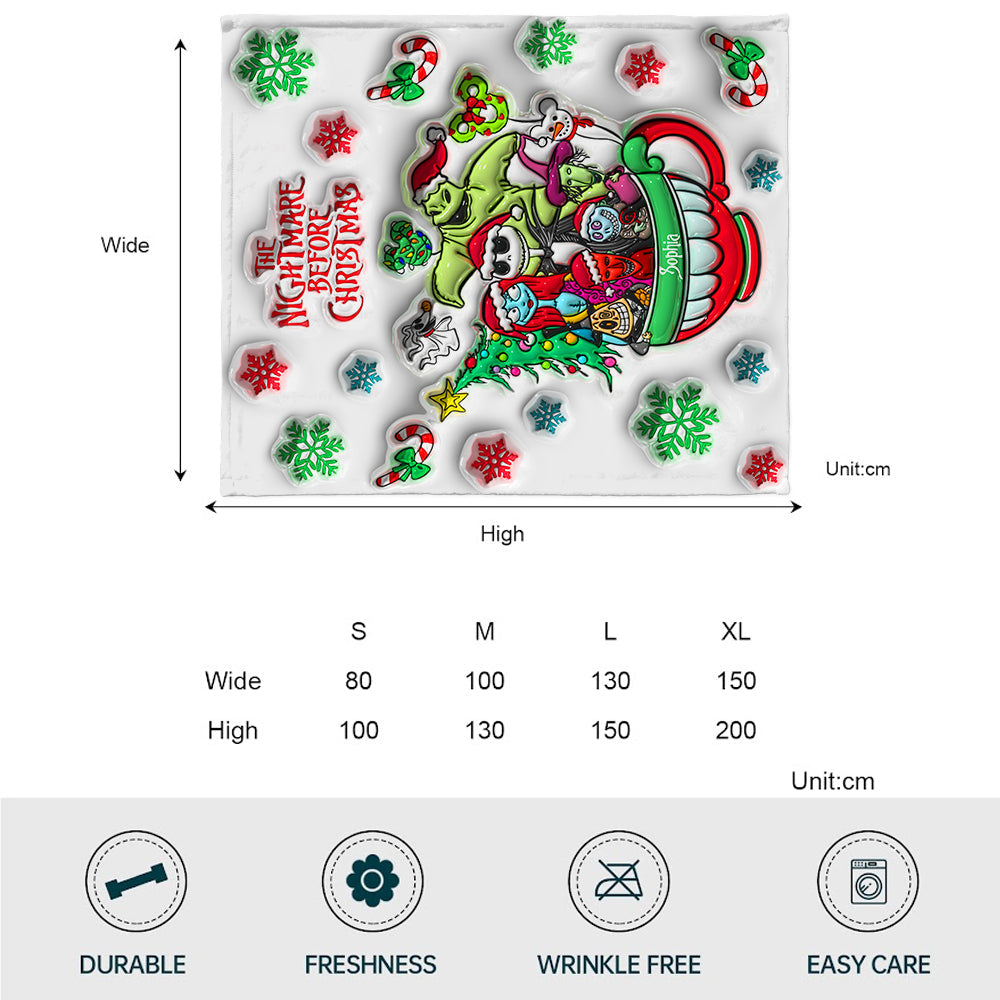 Personalized Nightmare Before Christmas Blanket Gift for Kids Blanket GradoCreations