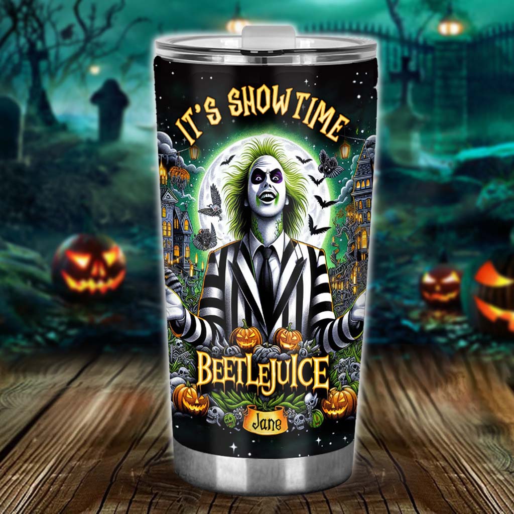 Personalized Halloween Tumbler Custom Name Gift for Beetlejuice Fan Tumbler GradoCreations