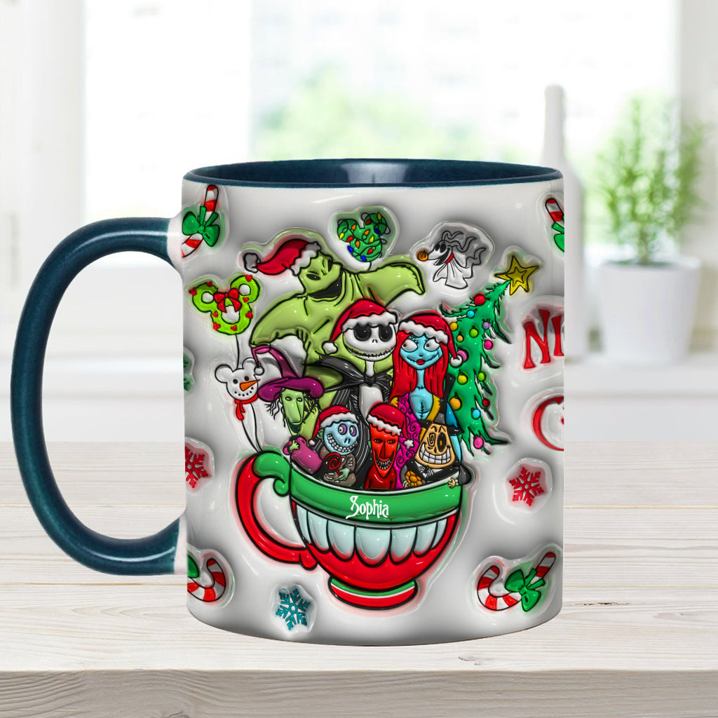 Personalized Merry Grinchmas Accent Mug with Custom Name for Holiday Gifts Accent Mug GradoCreations