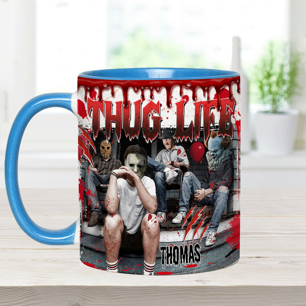 Personalized Thug Life Accent Mug Custom Name Gift for Halloween Accent Mug GradoCreations