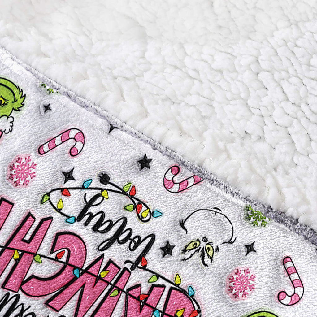 Personalized Grinchy Blanket Hoodie Custom Name Gift for Kids Blanket Hoodie GradoCreations