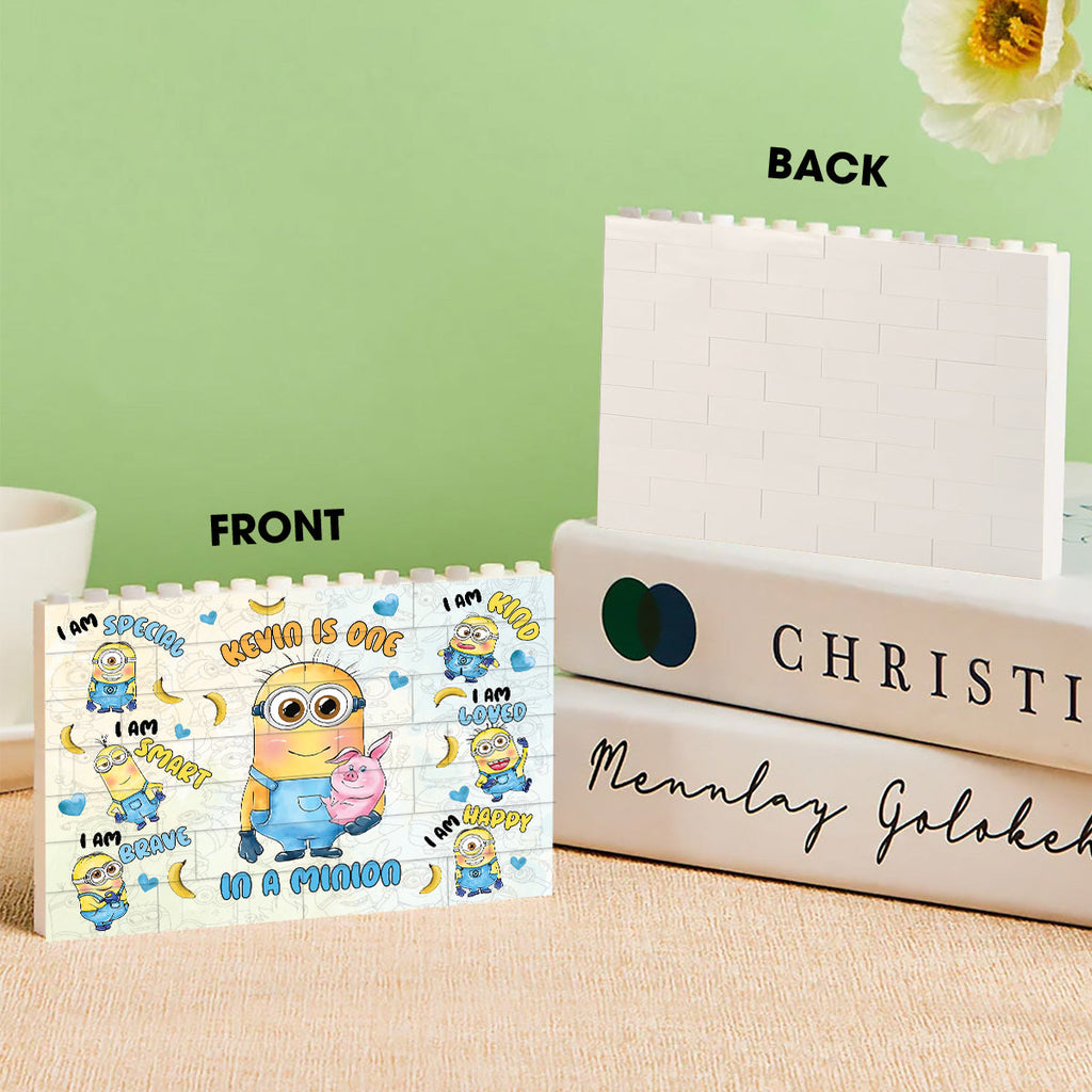 Personalized Minions Building Brick Block Custom Design Gift One-sided Rectangle Building Brick Blocks GradoCreations
