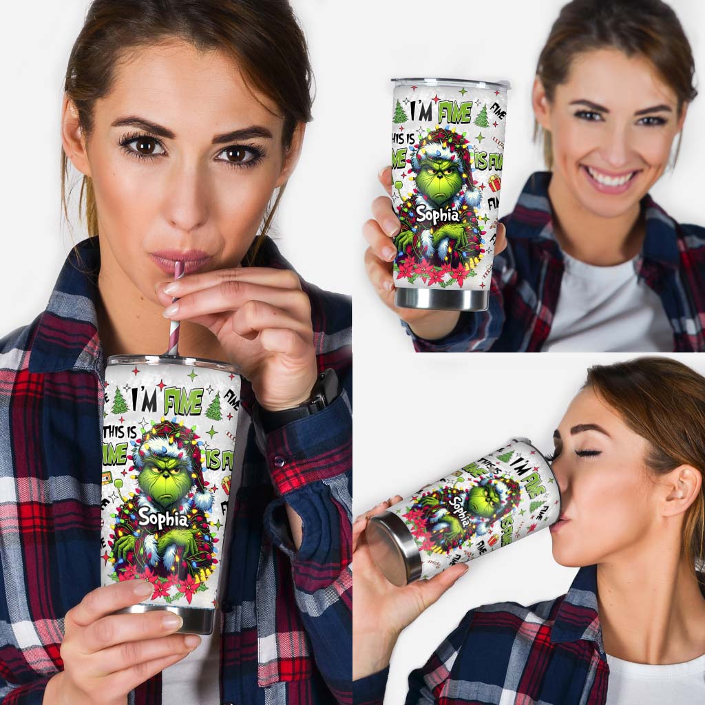 Personalized Grinch Tumbler Christmas Gift for Mom with Name Tumbler GradoCreations