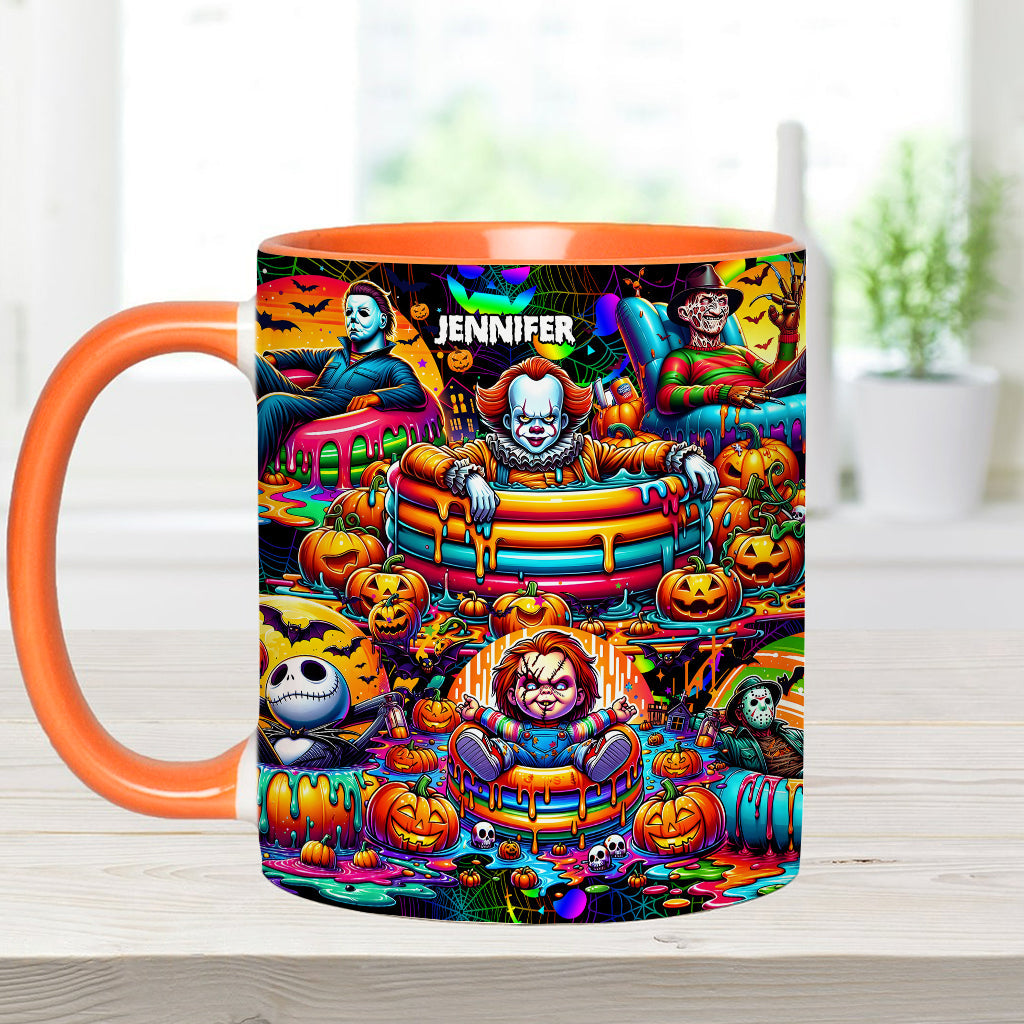Personalized Halloween Accent Mug Custom Name Unique Gift Accent Mug GradoCreations