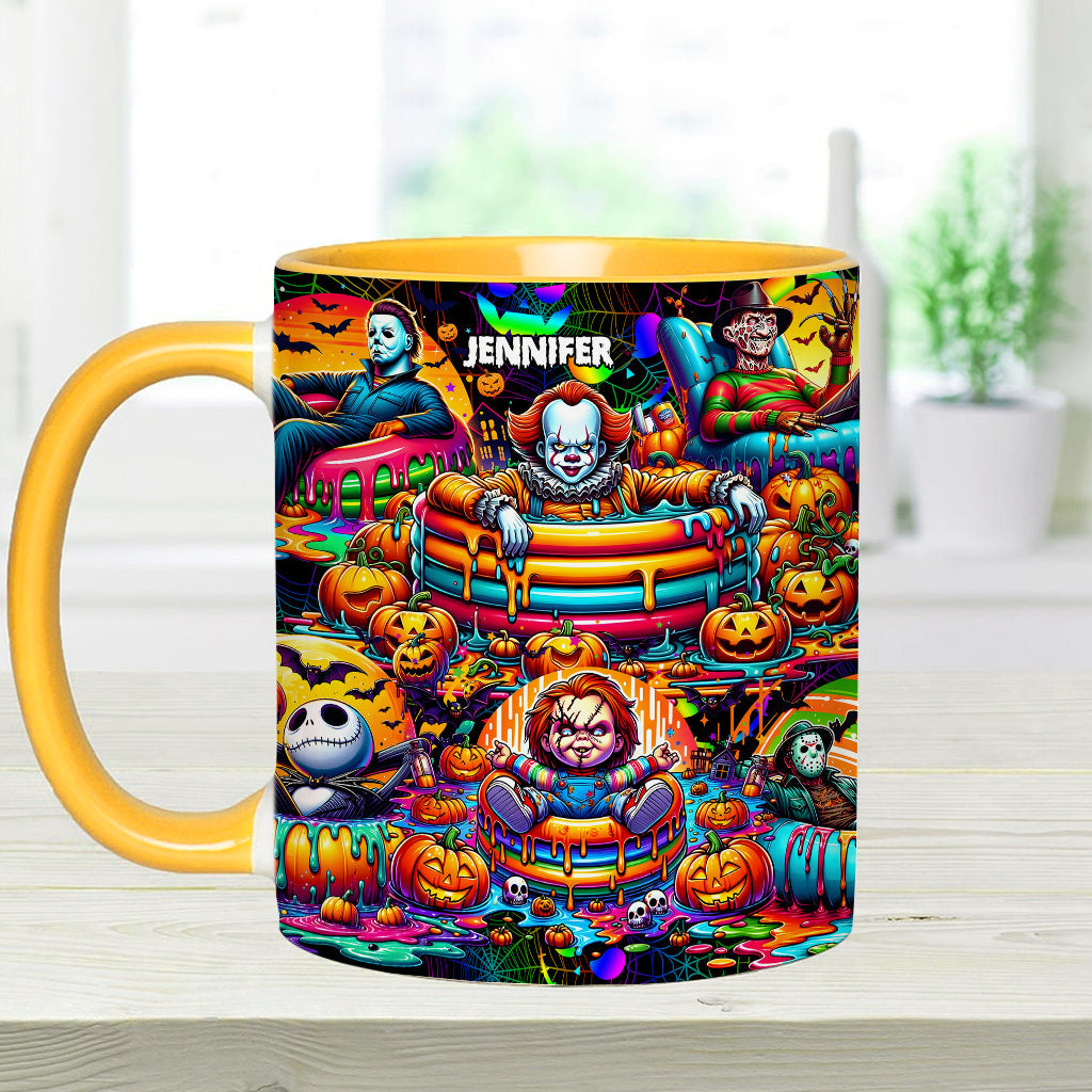 Personalized Halloween Accent Mug Custom Name Unique Gift Accent Mug GradoCreations