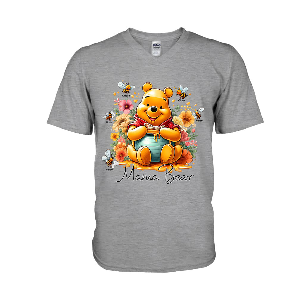 Personalized Mama Bear T-Shirt & Hoodie with Floral Design for Mom T-shirt & Hoodie GradoCreations