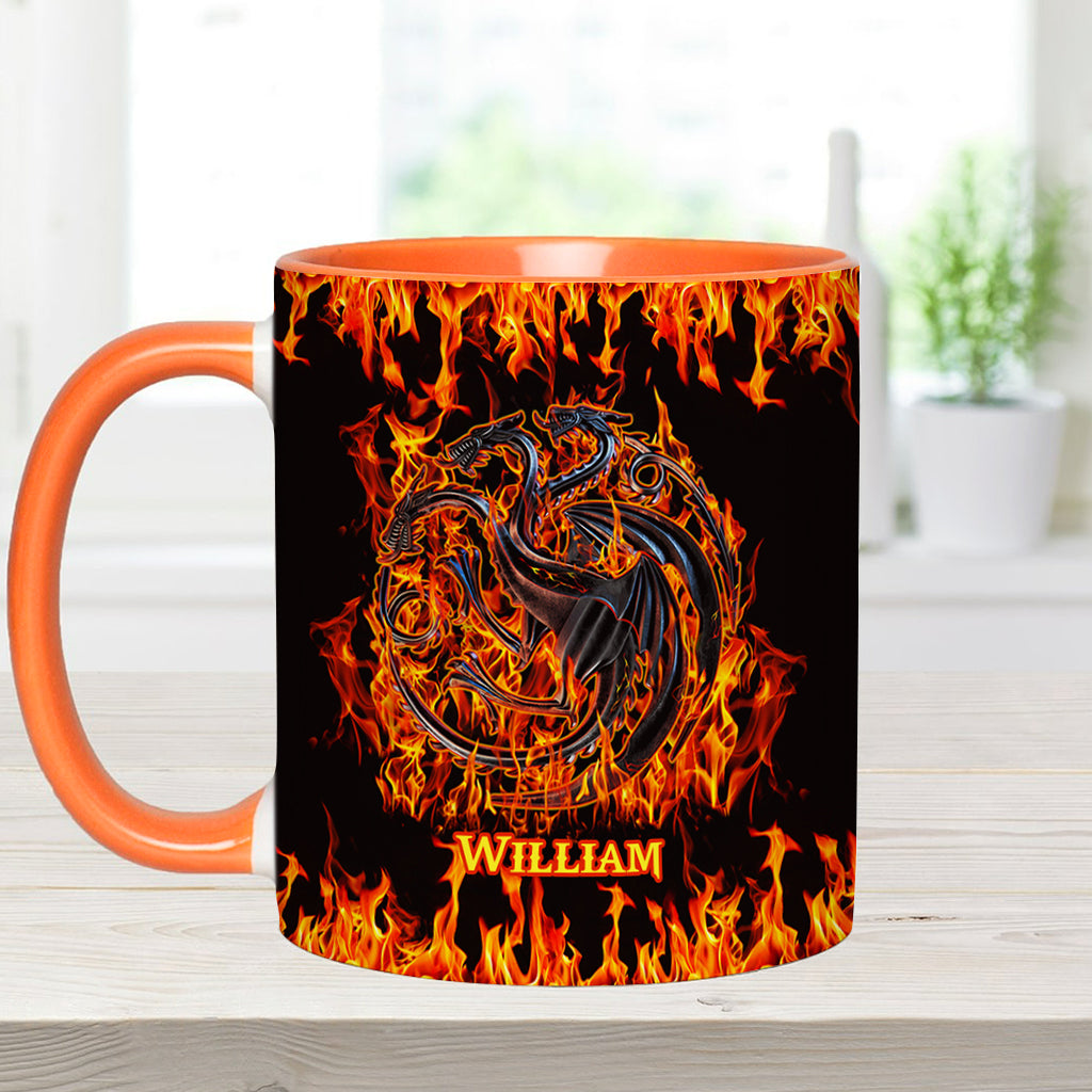 Personalized Fire & Blood Game Accent Mug Custom Name Gift Accent Mug GradoCreations