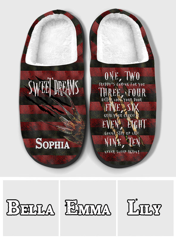 Personalized Sweet Dreams Slippers Custom Name Cozy Gift Slippers GradoCreations