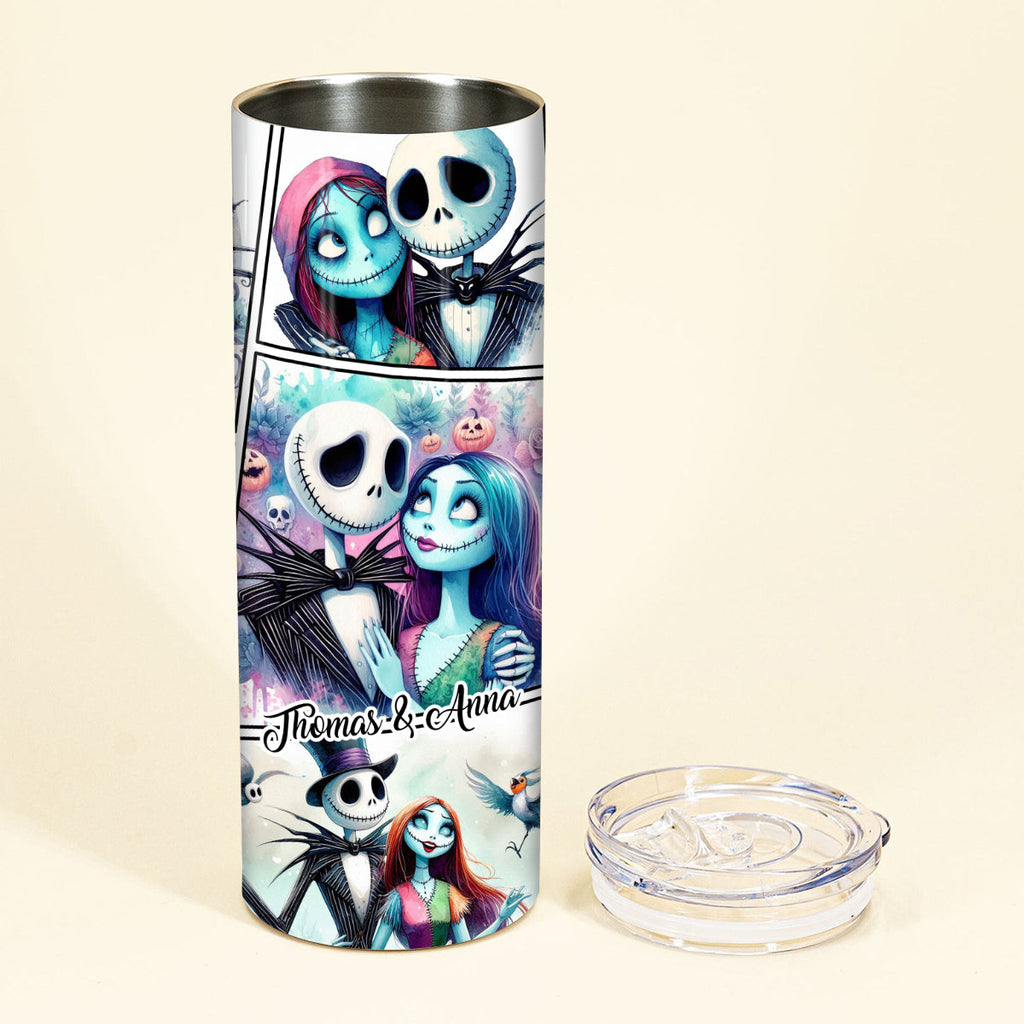 Personalized Nightmare Before Christmas Skinny Tumbler Custom Name Gift for Couples Skinny Tumbler GradoCreations