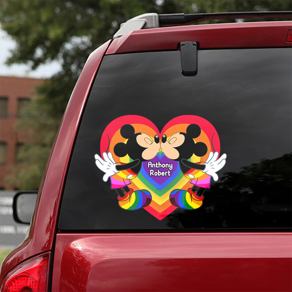Personalized LGBT Love Mouse Couple Decal for Car & Home Decal Full GradoCreations