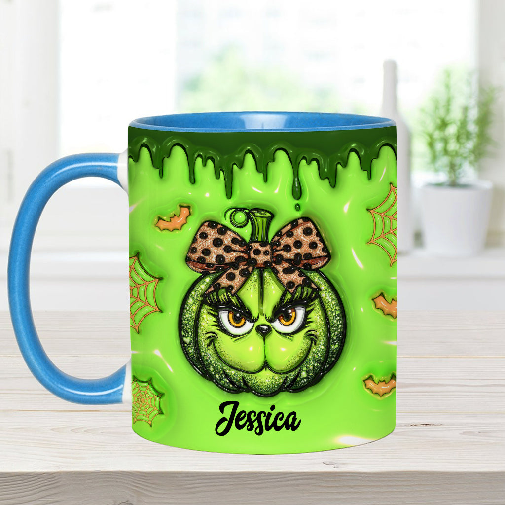 Personalized Grinch Accent Mug Custom Name Holiday Gift Accent Mug GradoCreations