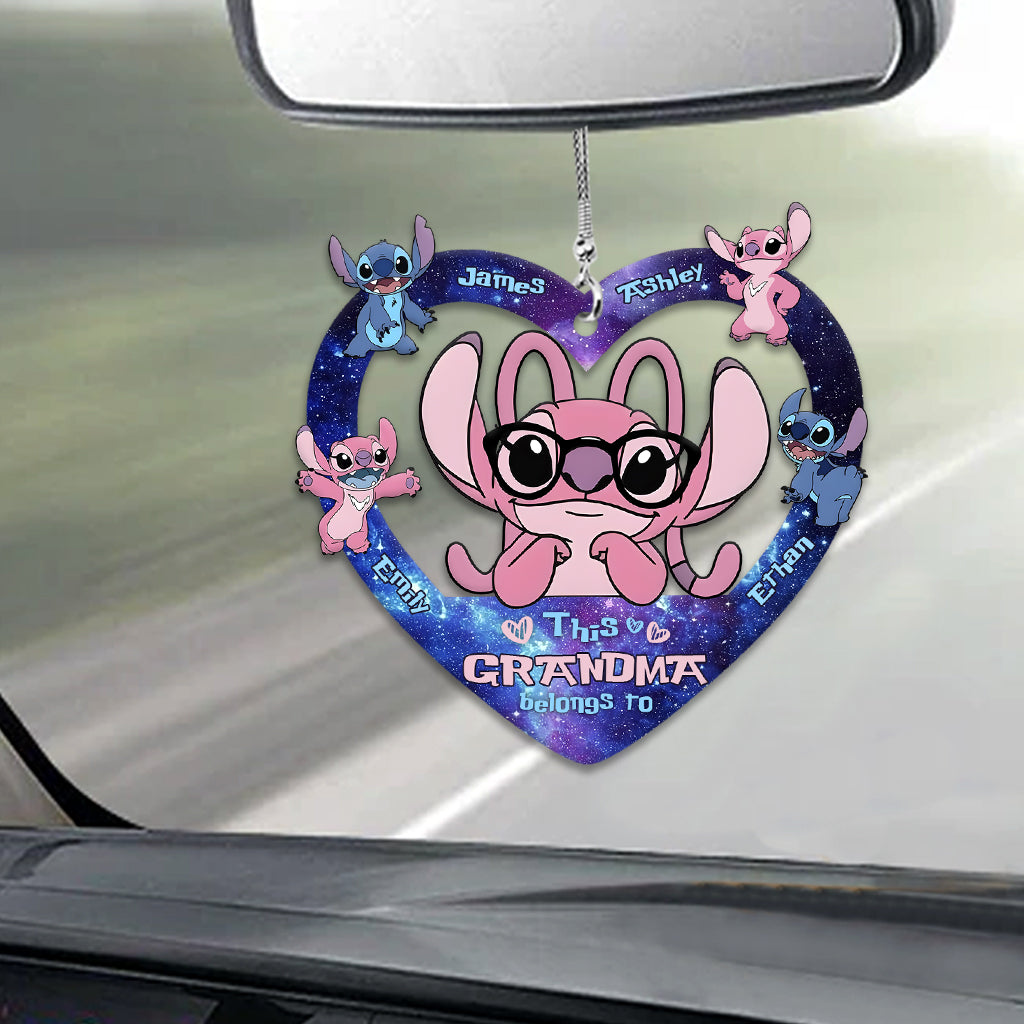 Customizable Grandma Car Ornament Gift for Grandma | Acrylic Heart Design One-sided Car Ornament GradoCreations