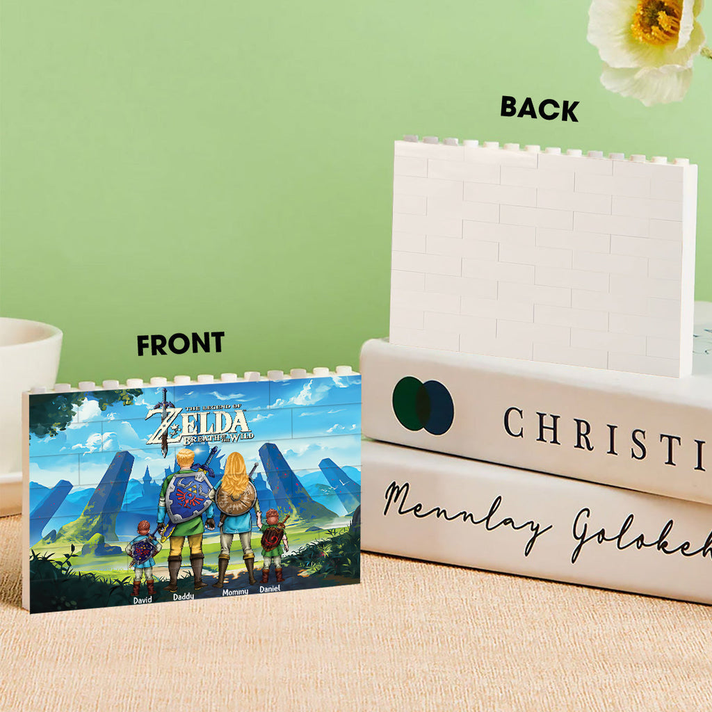 Personalized Hero's Legend Building Brick Block Gift for Dad One-sided Rectangle Building Brick Blocks GradoCreations