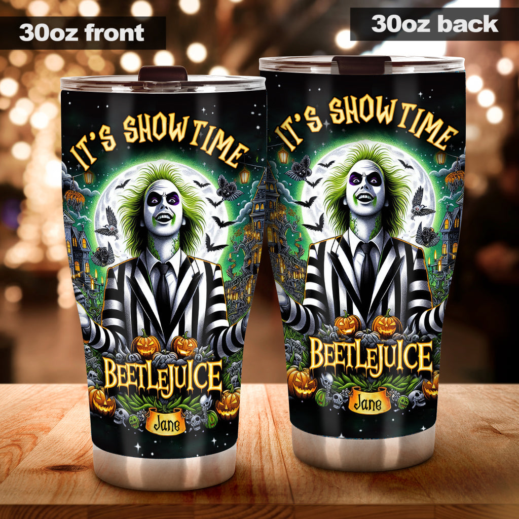 Personalized Halloween Tumbler Custom Name Gift for Beetlejuice Fan Tumbler GradoCreations