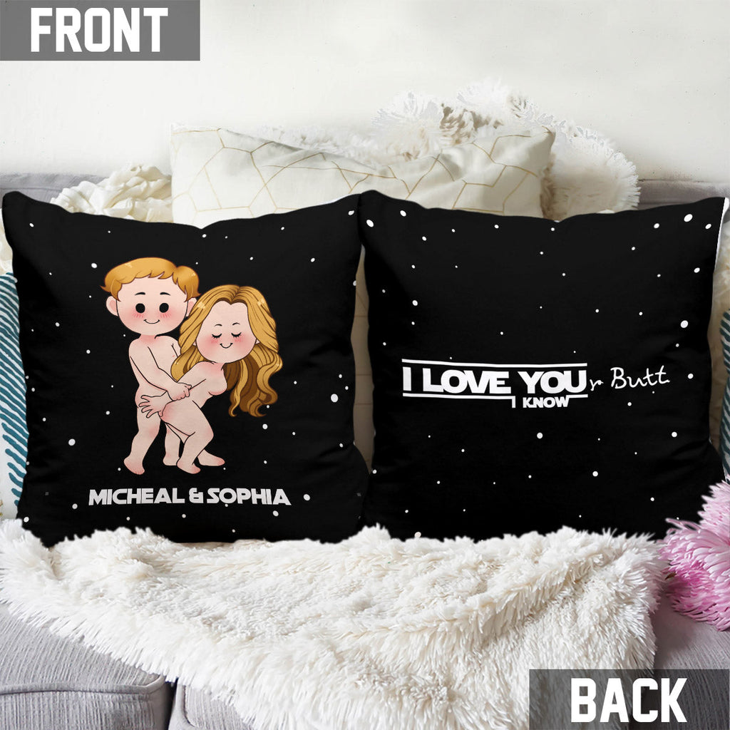 Personalized Romantic Throw Pillow Custom Couple Names Gift Throw Pillow GradoCreations