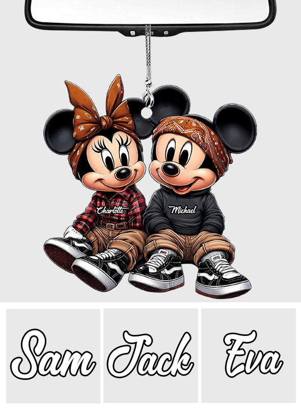 Personalized Couple Mouse Car Ornament Custom Names Gift Car Ornament GradoCreations