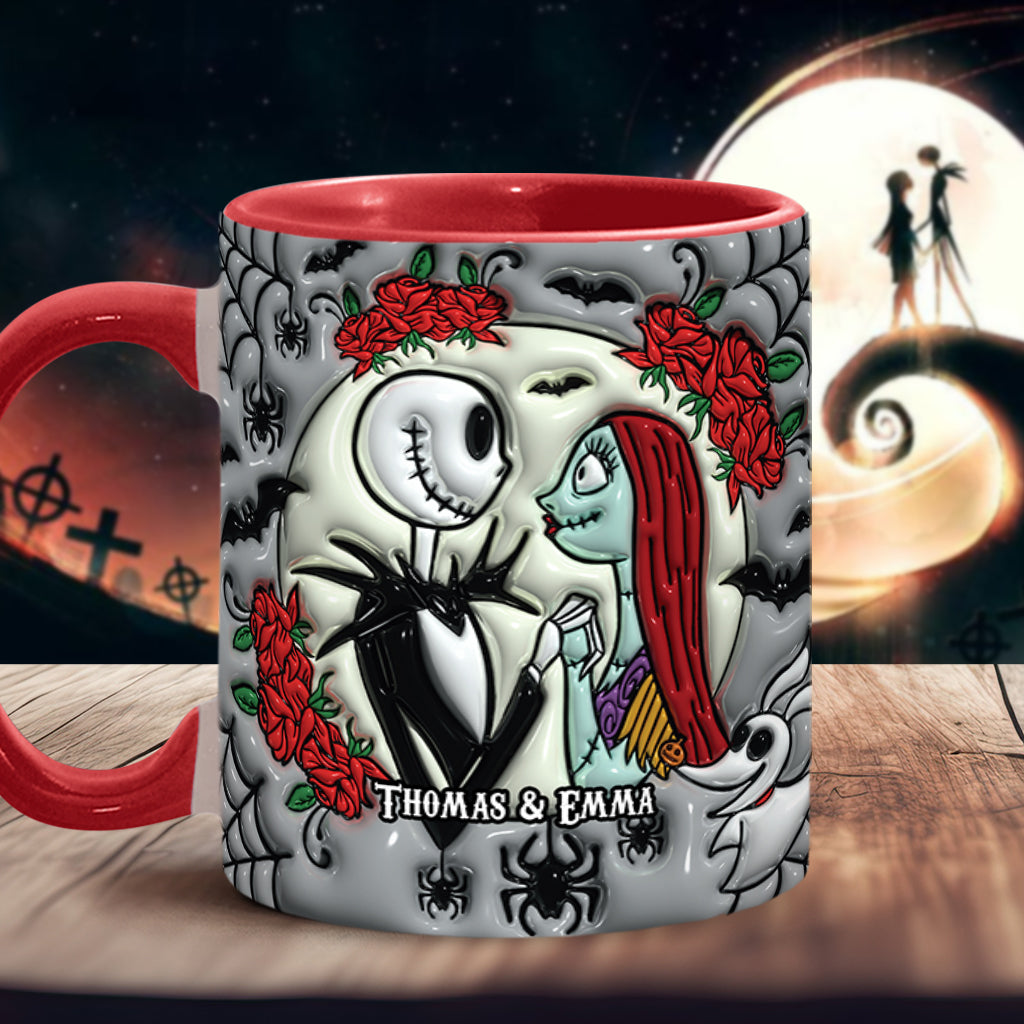 Personalized Nightmare Accent Mug for Couples | Custom Name Gift Accent Mug GradoCreations