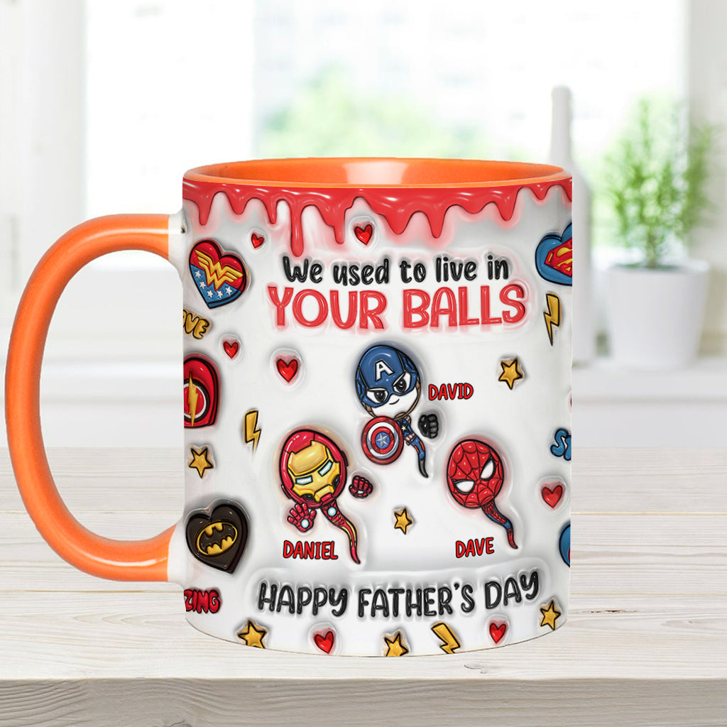 Personalized Superhero Accent Mug Custom Name Gift for Dad Accent Mug GradoCreations