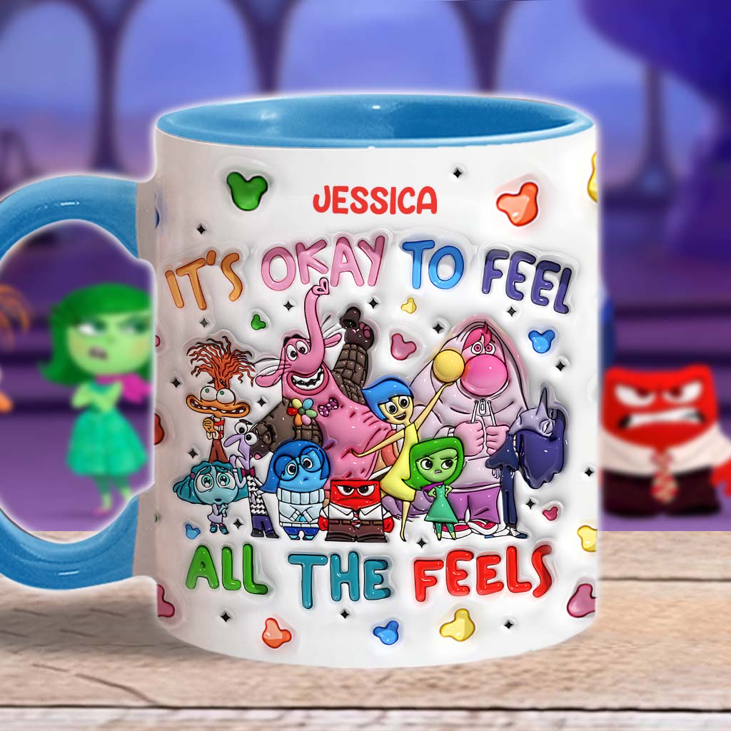 Personalized Ceramic Accent Mug Custom Name Feelings Gift Accent Mug GradoCreations