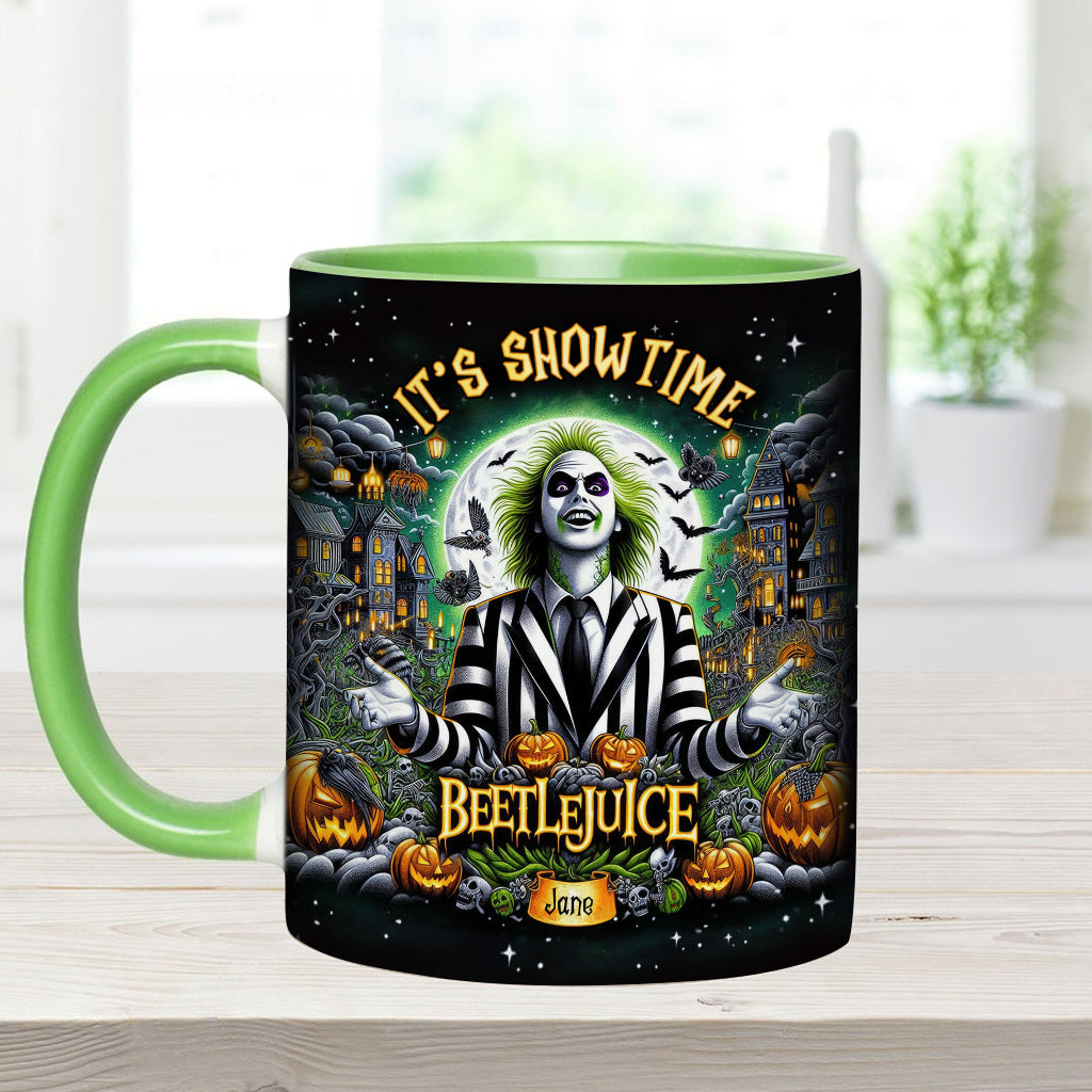 Personalized Beetlejuice Accent Mug Custom Name Gift for Halloween Accent Mug GradoCreations