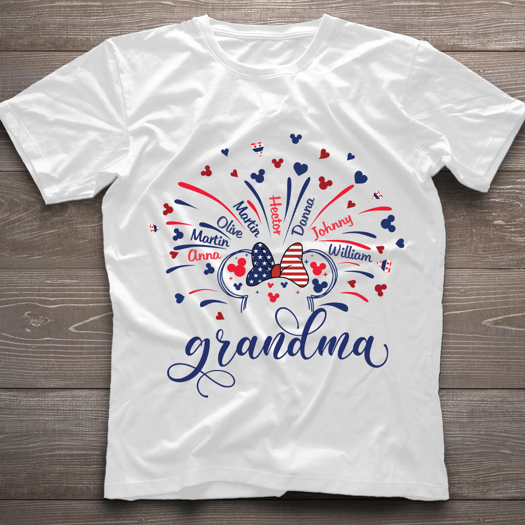 Personalized Firework Mouse T-shirt & Hoodie for Family | 4th of July Gift T-shirt & Hoodie GradoCreations