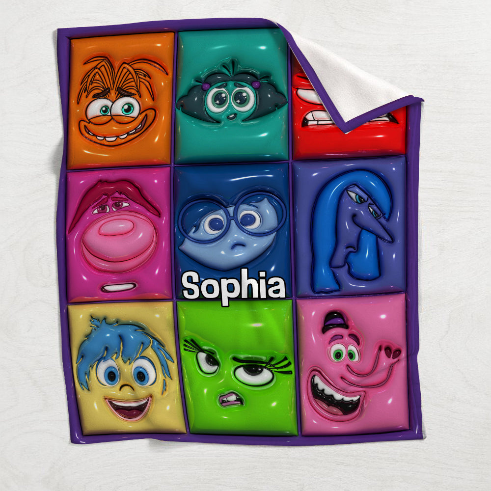 Personalized Flannel Blanket with Emotions Design for Kids Blanket GradoCreations