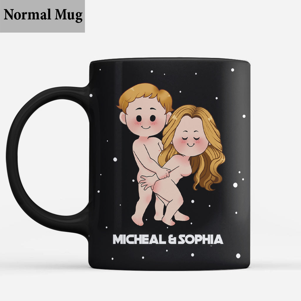 Personalized Black Coffee Mug Custom Couple Names Gift Idea Mug GradoCreations