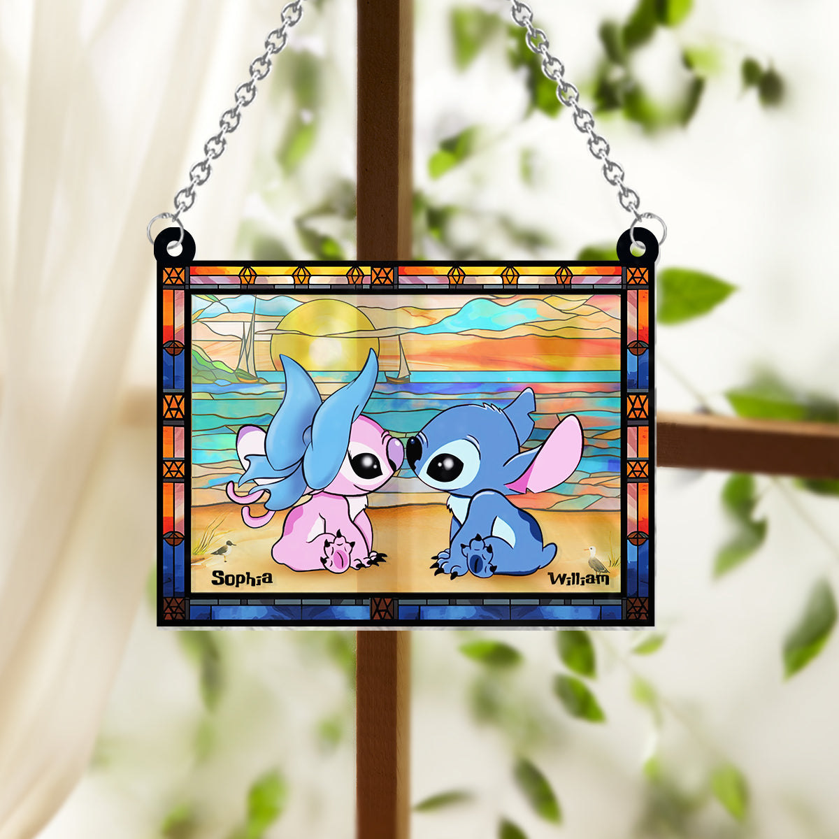 Personalized Ohana Window Hanging Suncatcher Ornament Gift Window Hanging Suncatcher Ornament GradoCreations