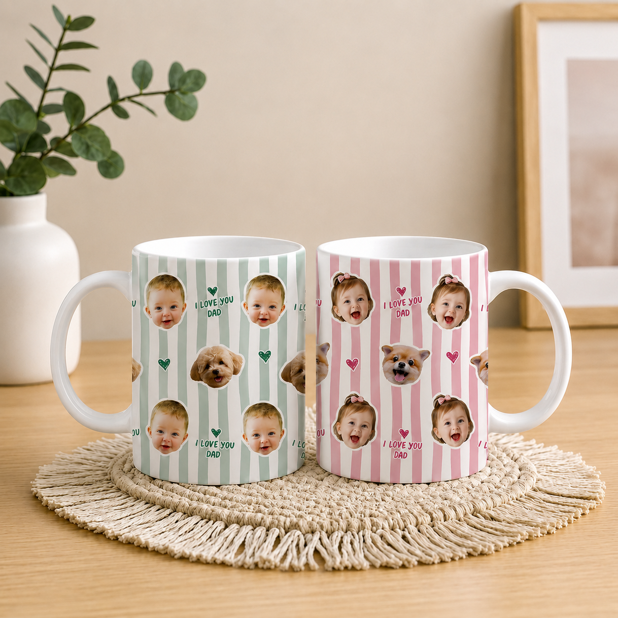 Personalized Photo Mug Custom Gift for Mom Dad Dog Lover HN590 - edge to edge mug GradoCreations