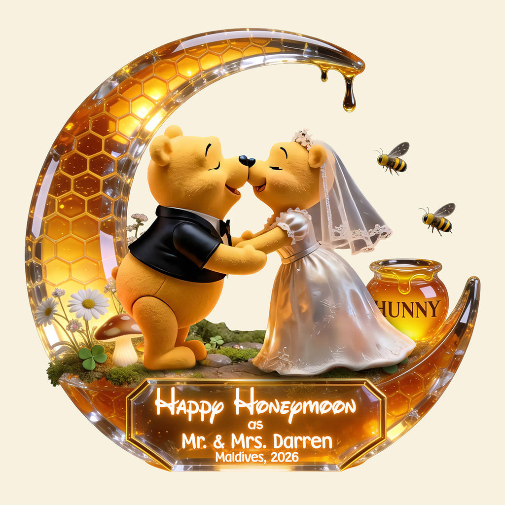 Personalized Acrylic Honeymoon Plaque Unique Couple Gift Acrylic Plaque GradoCreations