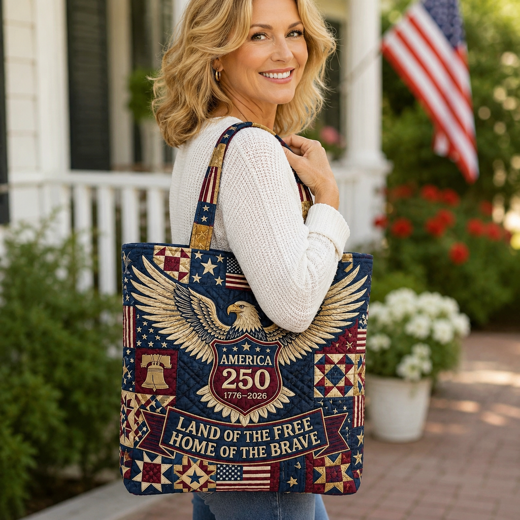 Personalized Quilted Tote Bag 250th Anniversary USA Gift for Patriots