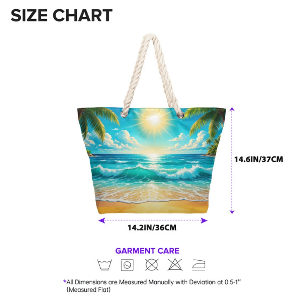 Personalized Canvas Beach Bag Custom Name Gift for Travelers