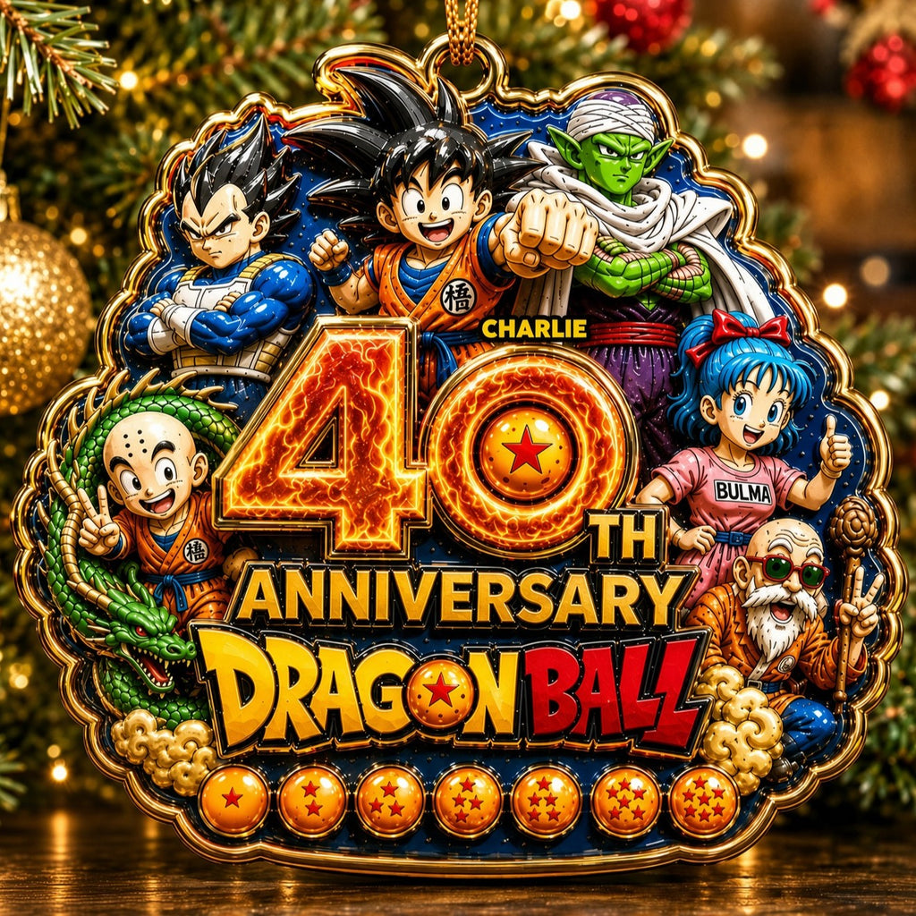 Personalized Acrylic Ornament 40th Anniversary Dragon Ball Gift Ornament GradoCreations